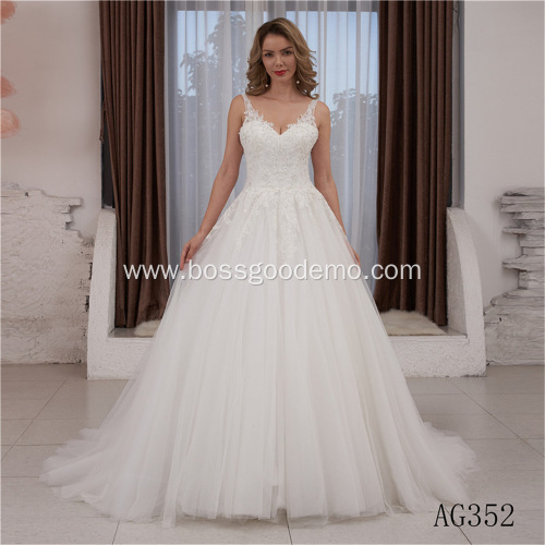 New White Women Long Sleeve Lace Bridal Wedding Gowns wedding dress stock